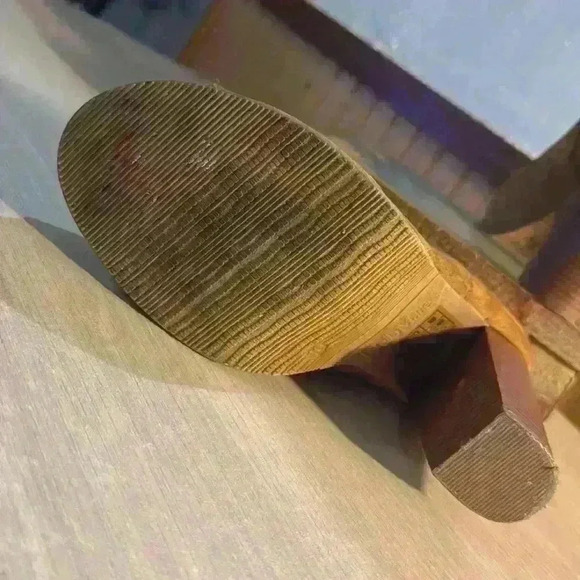 Bella Marie “Sarah Tom” Suede Peep Toe Buckle Ankle Booties - Picture 6 of 6